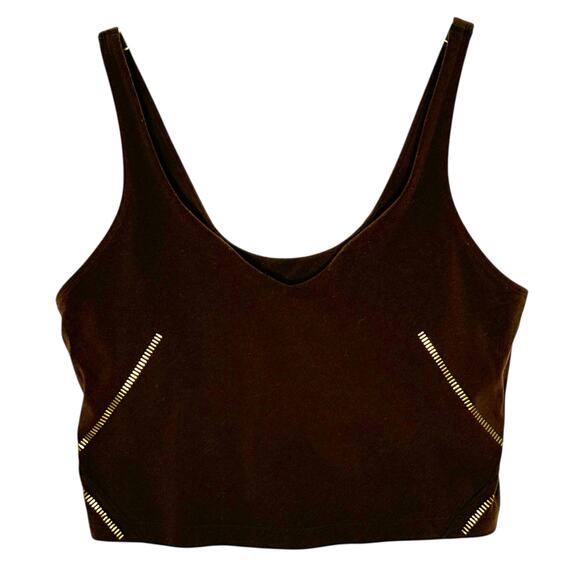 Lululemon 10 Align Tank Sport Bra Gold French Press Chocolate Brown Active Gym - Picture 2 of 8